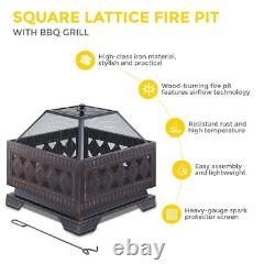 Outdoor Fire Pit and BBQ Bowl Round Garden Patio Extra Large Barbecue Grill Log