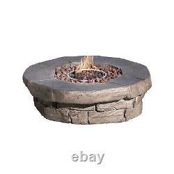 Outdoor Garden Low Gas Fire Pit Table Heater, Lava Rocks & Cover