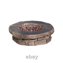 Outdoor Garden Low Gas Fire Pit Table Heater, Lava Rocks & Cover