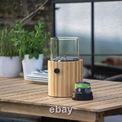 Outdoor Heater Bamboo Lantern Glamping Gas Fire Pit Garden Wood Glass CosiScoop