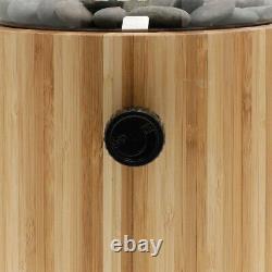 Outdoor Heater Bamboo Lantern Glamping Gas Fire Pit Garden Wood Glass CosiScoop