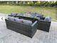 Outdoor Rattan Garden Furniture Has Fire Pit Table Set Gas Heater Lounge Chairs
