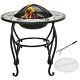 Outsunny 3-in-1 Outdoor Fire Pit, Garden Table With Bbq Grill Screen Cover