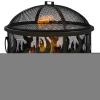 Outsunny 61.5cm 2-in-1 Outdoor Fire Pit & Firewood Bbq Garden Cooker Heater