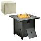 Outsunny Outdoor Propane Gas Fire Pit Table With Rain Cover, 40000 Btu, Black