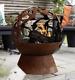 Patio Heater Fire Pit For Garden La Hacienda Swallow Globe Oxidised Steel