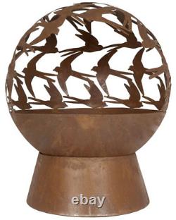 Patio Heater Fire Pit For Garden La Hacienda Swallow Globe Oxidised Steel