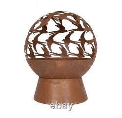 Patio Heater Fire Pit For Garden La Hacienda Swallow Globe Oxidised Steel