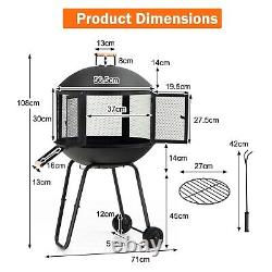 Patio Heater Garden BBQ Fire Pit Outdoor with handles & Wheels Patio Fire Pit