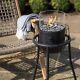 Portable Fire Pit Outdoor Heater Black Garden Fire Lantern Tabletop Fireplace
