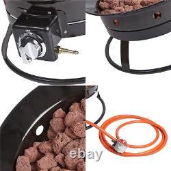Portable Gas Fire Pit Bowl Round Outdoor Patio Heater 12 KW Smokeless Campfire