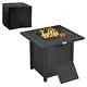 Rattan-style Propane Gas Fire Pit Table With 40,000 Btu Burner, Square