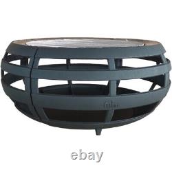 Round Fire Pit With BBQ Grill Outdoor Garden Heater Patio large Brazier 650mm