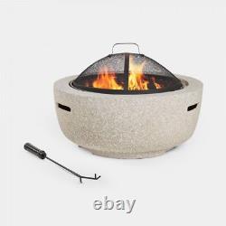 Round MgO Outdoor Fire Pit Rust Resistant Garden Furniture