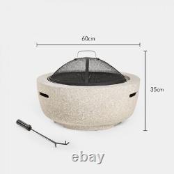 Round MgO Outdoor Fire Pit Rust Resistant Garden Furniture