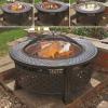 Round/square Fire Pit Iron Patio Garden Bbq Outdoor Camping Heater Log Burner