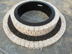 Round fire pit stone granite brick concrete garden BBQ fireplace white slab