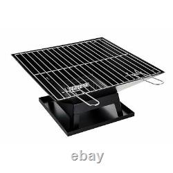 Square Fire Pit BBQ Grill Outdoor Garden Firepit Brazier Stove Patio Heater