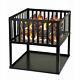 Square Fire Pit Basket Large Black Metal Bbq Outdoor Garden Heater Log Burner