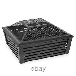 Square Fire Pit, Outdoor Use, 35 Black