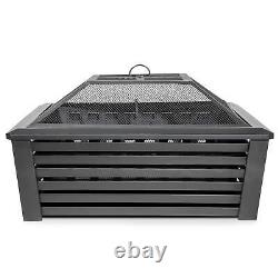 Square Fire Pit, Outdoor Use, 35 Black