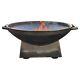 Steel Fire Pit Bowl With Stand Outdoor Bbq Firepit Garden Stove Patio Heater