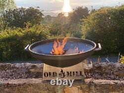 Steel Fire Pit Bowl With Stand Outdoor BBQ Firepit Garden Stove Patio Heater