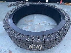 Stone black fire pit kit heatproof fire place smokeless garden log burner wood