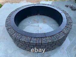 Stone black fire pit kit heatproof fire place smokeless garden log burner wood