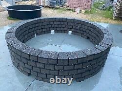 Stone black fire pit kit heatproof fire place smokeless garden log burner wood