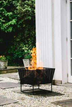 Stylish Iron Firepit Black or Rusty Fire Pit Garden Heater Outdoor Fire Bowl