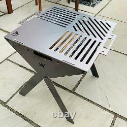 Tall Collapsible Fire Pit Bbq Portable Camping Caravan Flat Pack Free Fire Log