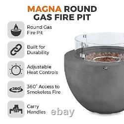 Tower Magna Gas Fire Pit with Smokeless Flame, Round, Magnesium Oxide T978527