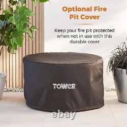 Tower Magna Gas Fire Pit with Smokeless Flame, Round, Magnesium Oxide T978527