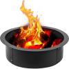 Vevor Steel Fire Pit Liner Ring Black Grill Outdoors Heavy Duty In-ground