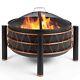 Vonhaus Fire Pit, 2 In 1 Firepit With Bbq Cooking Grill For Garden & Patio