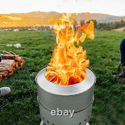 21 Foyer de feu sans fumée en acier inoxydable pour cuisinière de camping en plein air à bois brûlant