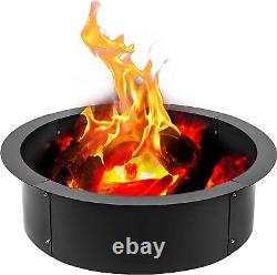 45x39 Fire Pit Ring Liner Steel Wood Ground Drop-In Fireplace Campfire Camping<br/> <br/>  Translation: 45x39 Doublure de bague de fosse à feu en acier pour sol en bois, cheminée encastrée, feu de camp, camping