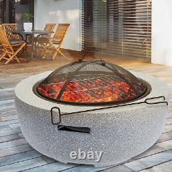 Barbecue à bol de feu avec support de brûleur à bois pour jardin terrasse extérieure chauffage au charbon camping