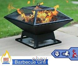 Barbecue grill de fosse de feu carré en plein air pour jardin, braséro, poêle et chauffage de patio.