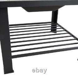 Barbecue grill de foyer extérieur pour table de jardin avec chauffage de patio, cuisinière à brûleur et étagère à bûches au Royaume-Uni