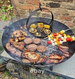 Bol de cuisson en acier pour barbecue Kadai de 60 cm de diamètre, authentique et fait à la main