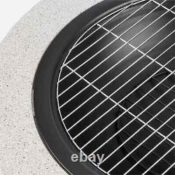 Bol de feu 2 en 1 BBQ 75 cm en acier pour jardin extérieur terrasse bol de feu grill table