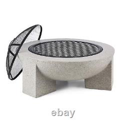 Bol de feu 2 en 1 BBQ 75 cm en acier pour jardin extérieur terrasse bol de feu grill table