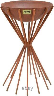 Bol de feu extérieur Ivyline Tall Rust Dakota Patio Heater Chiminea Garden Fire Pit