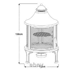 Bonjour Extérieur XL Foyer de Feu Jardin Cheminée de Cuisson Brûleur de Journal Barbecue Foyer 36kg