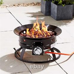 Brasero à gaz portable de forme ronde pour chauffage extérieur sur patio 12 KW sans fumée pour feu de camp.