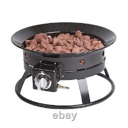 Brasero à gaz portable de forme ronde pour chauffage extérieur sur patio 12 KW sans fumée pour feu de camp.