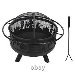 Brasero de jardin en métal pour barbecue, chauffage/refroidissement en plein air