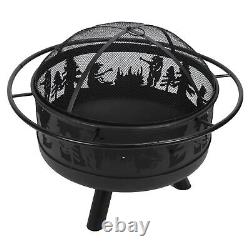 Brasero de jardin en métal pour barbecue, chauffage/refroidissement en plein air